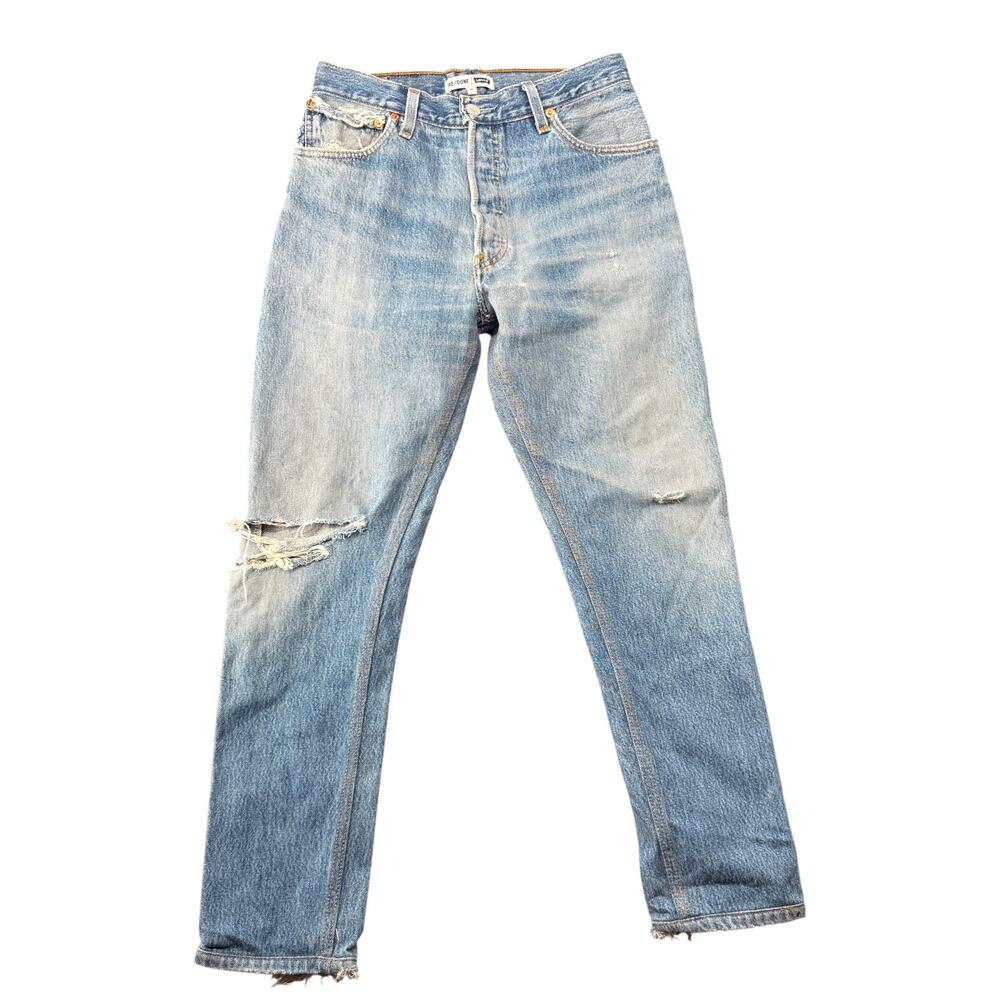 RE/DONE Levis High Rise Ankle Crop Distressed Jeans Women's 26 Vintage